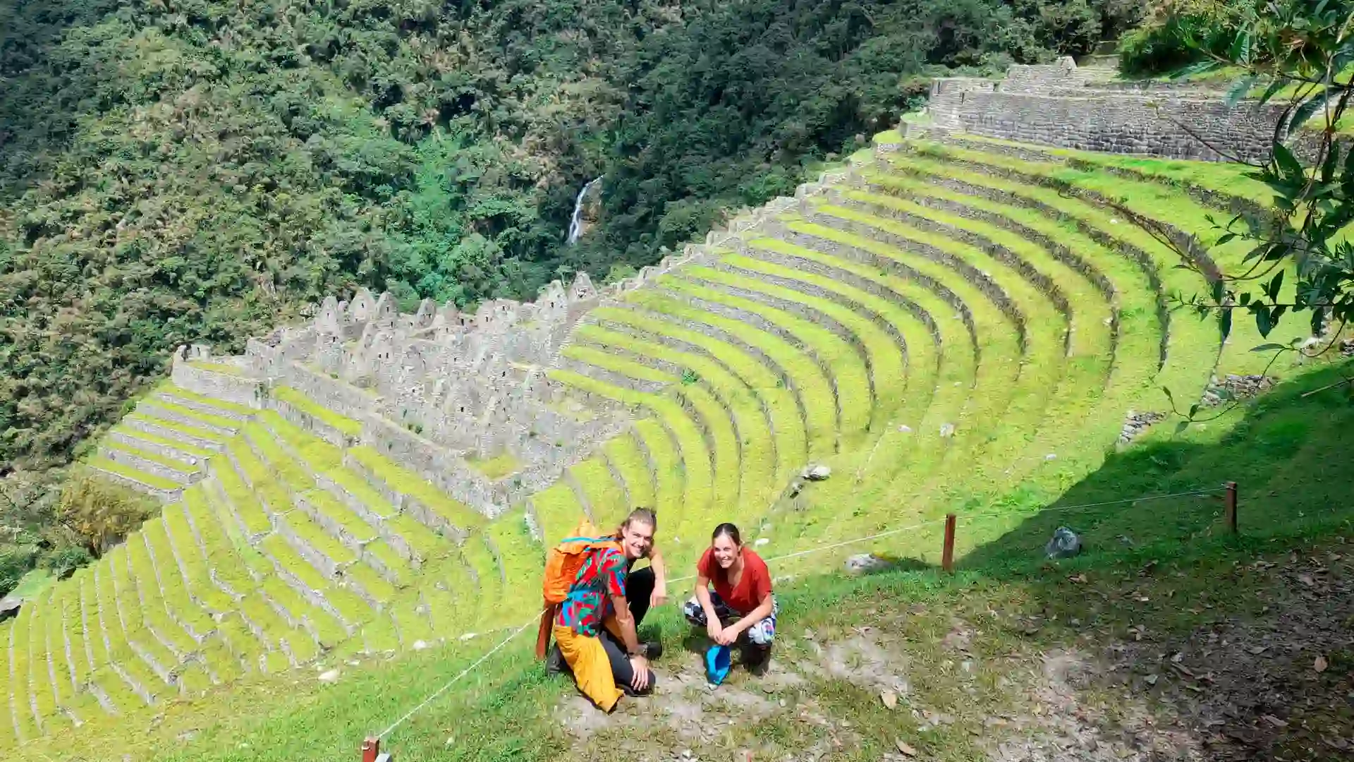 Terrazas agrícolas en el sitio arqueológico de Wiñay Wayna, ruta del Camino Inca. Camino Inca Corto 2 días