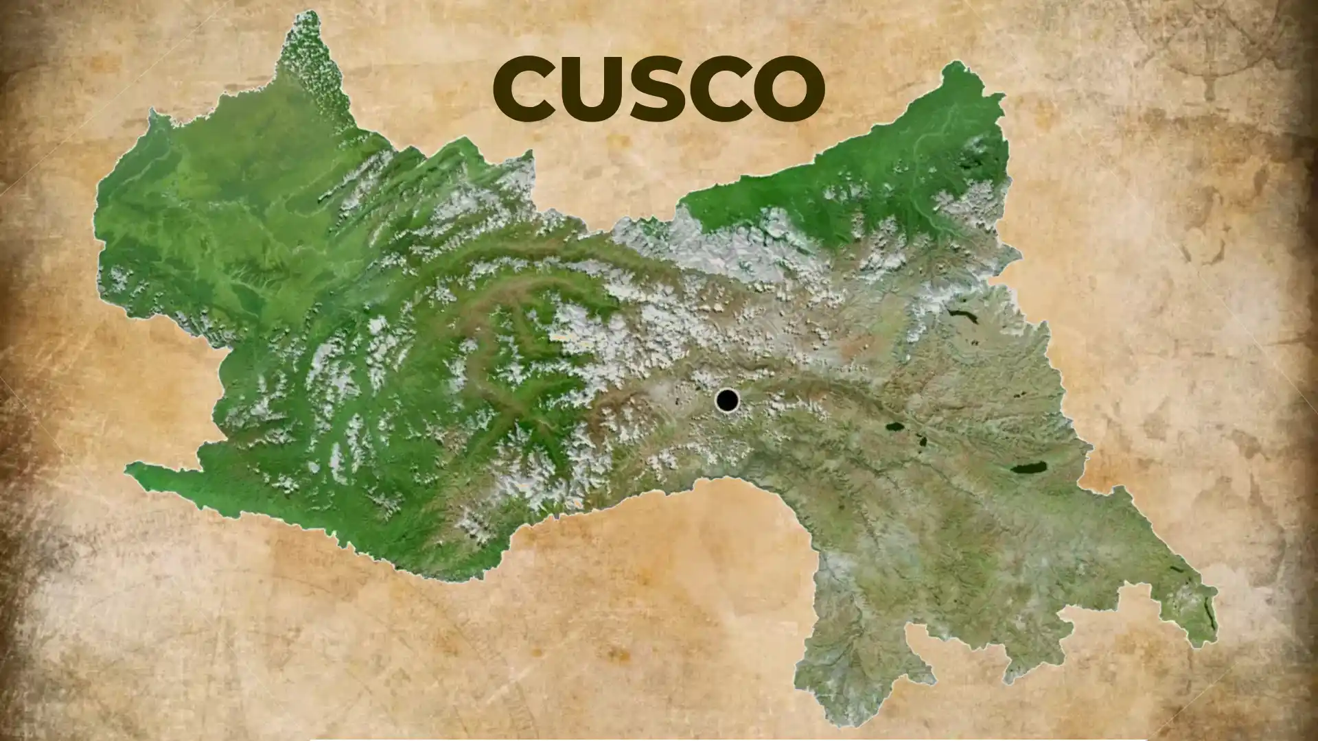 Localização geográfica de Machu Picchu na área de selva do departamento de Cusco.