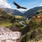 Vista panorámica de las terrazas agrícolas incas en el Valle Sagrado de los Incas, Cusco - Llamitas Travel